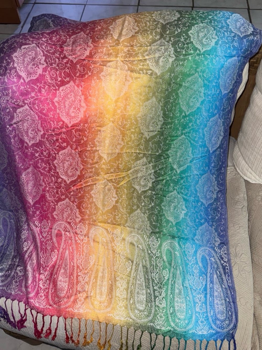 Women's Multicolor Paisley Ombre Scarf Wrap